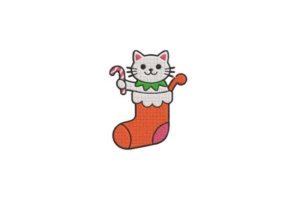 Christmas Cat in Stocking Embroidery Patch Review