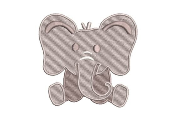 Cute Sitting Baby Elephant Embroidery Design Review
