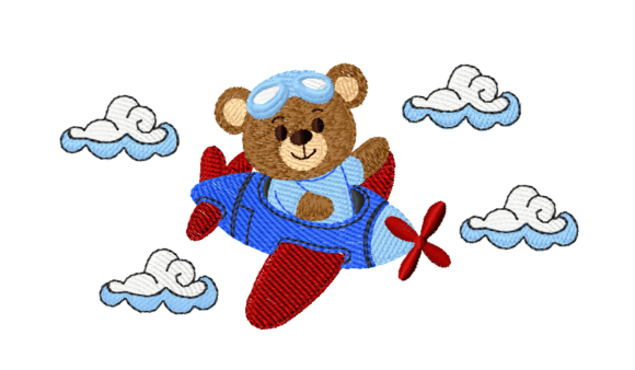 Cute Teddy Bear in Airplane Embroidery Review