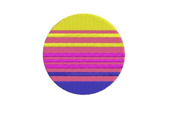 Retro 80s Striped Sunset Circle Embroidery Design Review